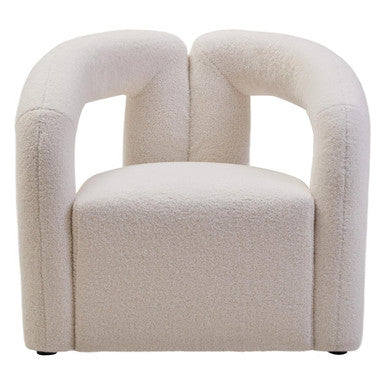 Davina Ivory Textured Boucle Effect Statement Chair