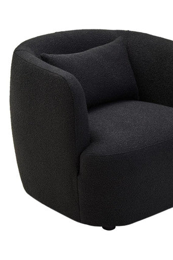 Bruge Textured Black Curved Chair