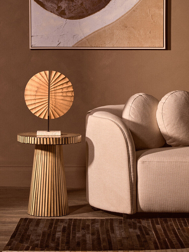 Bambusa Bamboo Inlay Round Side Table