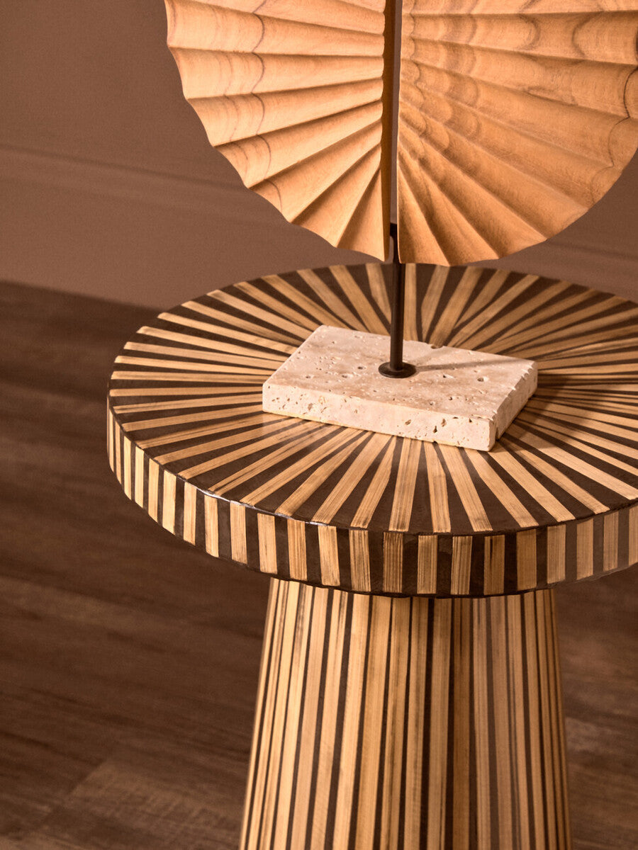 Bambusa Bamboo Inlay Round Side Table