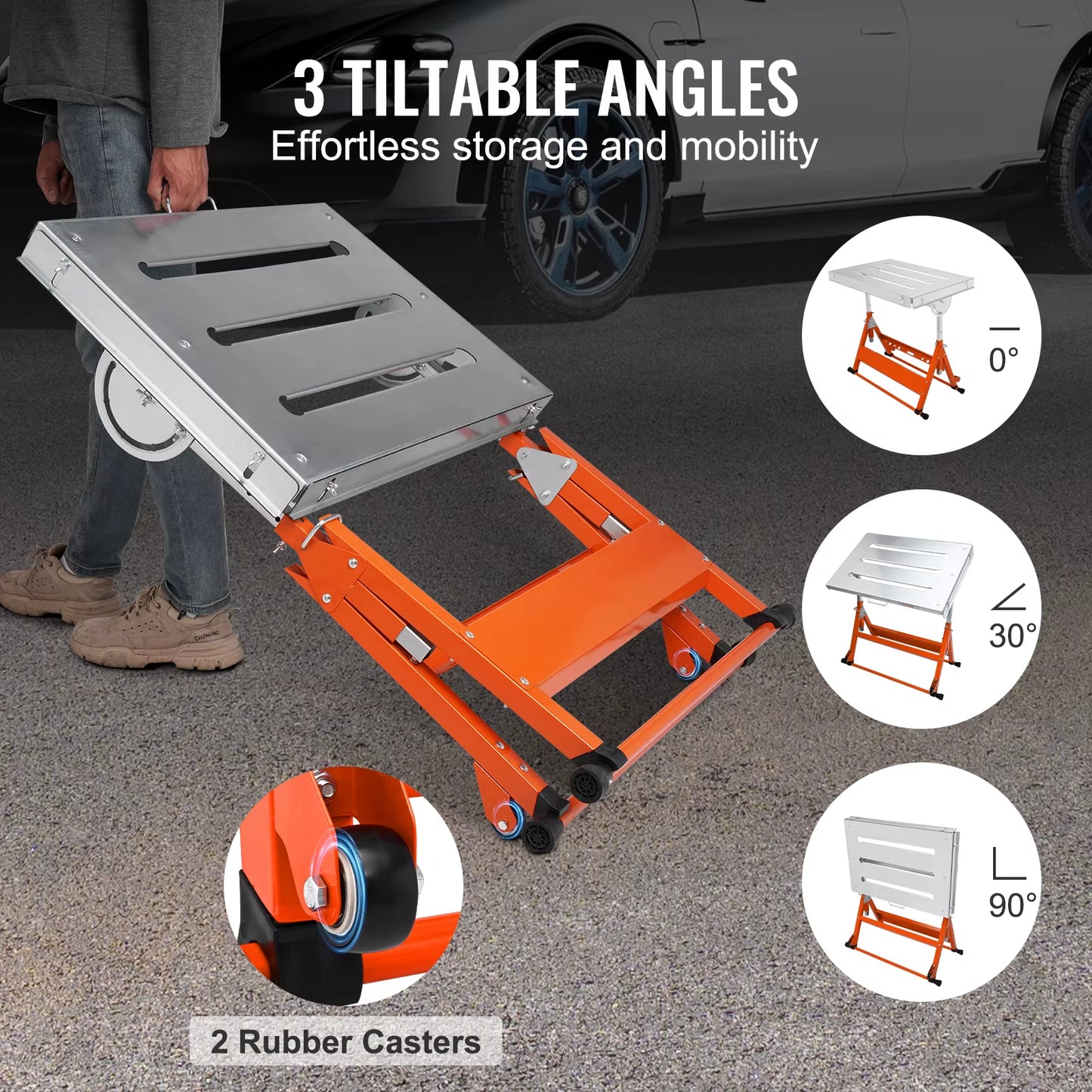 Versatile Foldable Welding Table - Adjustable Height Portable Workbench with Steel Top (18/20/24 Inch)
