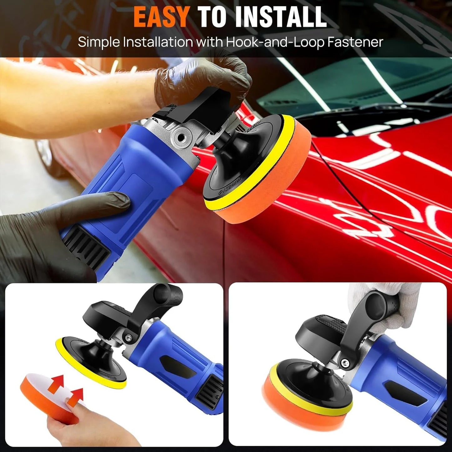 Youseahome Polisher Buffer Car Furniture Polishing Machines Electric Polisher Kit Rotary Car Polishers and Buffers 5000W 6 Speed
