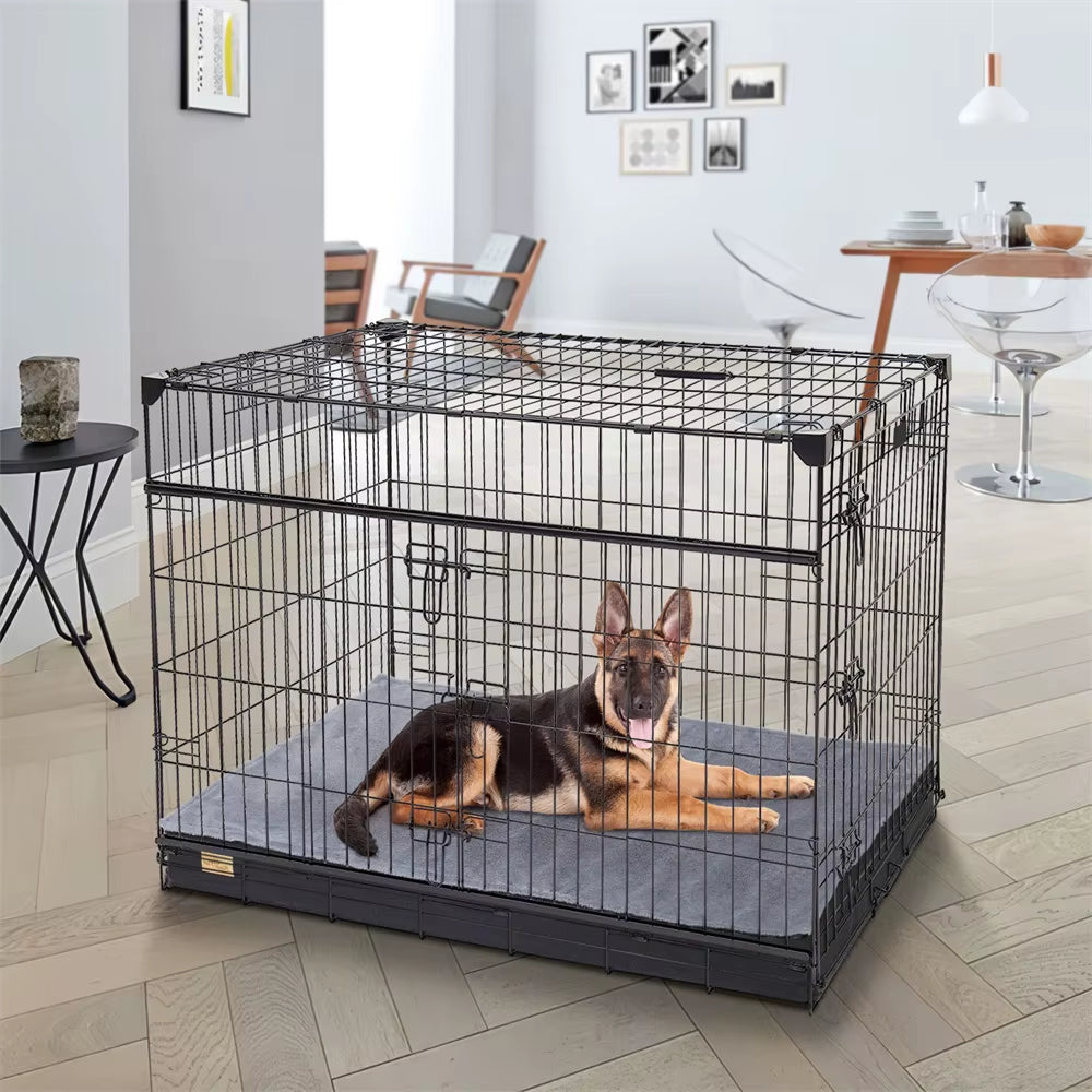 Large Orthopaedic Dog Bed Waterproof Cushion Pet Mattress 2 in 1 Pet Dog Crate Bed with Removable Washable Cover Indoor Outdoor