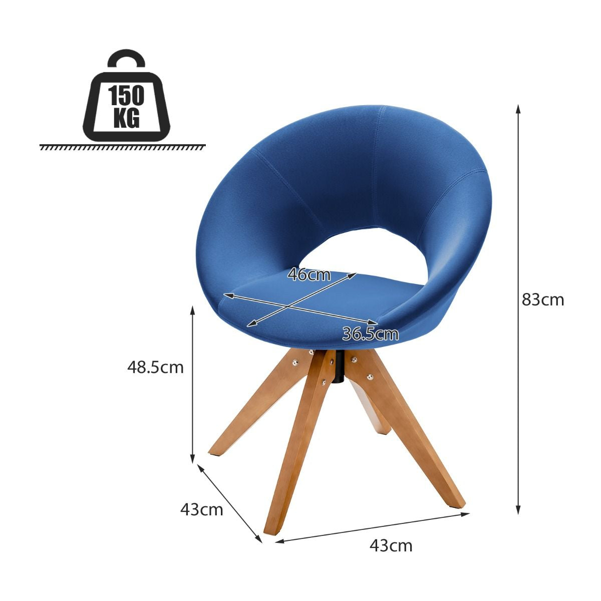 360° Swivel Velvet Accent Chair for Living Room, Bedroom and Office