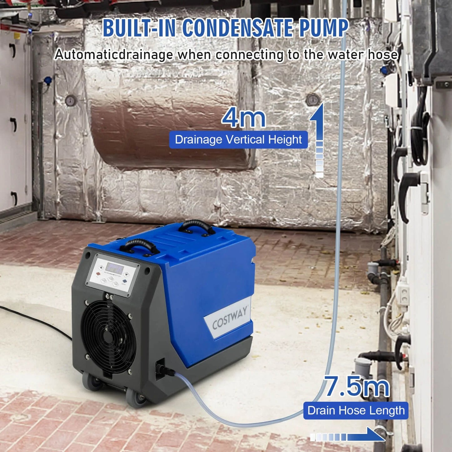 High-Efficiency 85L/Day Commercial Dehumidifier with Pump & 24-Hour Timer