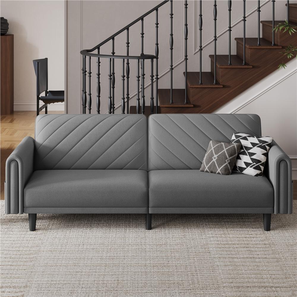 Costoffs Contemporary Sofa Bed Convertible Sofa Futon Couch Fabric 3-Seater Sofa Bed