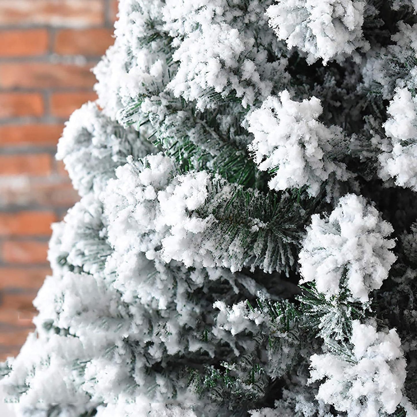 4Ft-7Ft Yukon Pine Artificial Green Christmas Tree Snow Flocked Tips Branches Snowy Xmas Home Decorations, Metal Stand