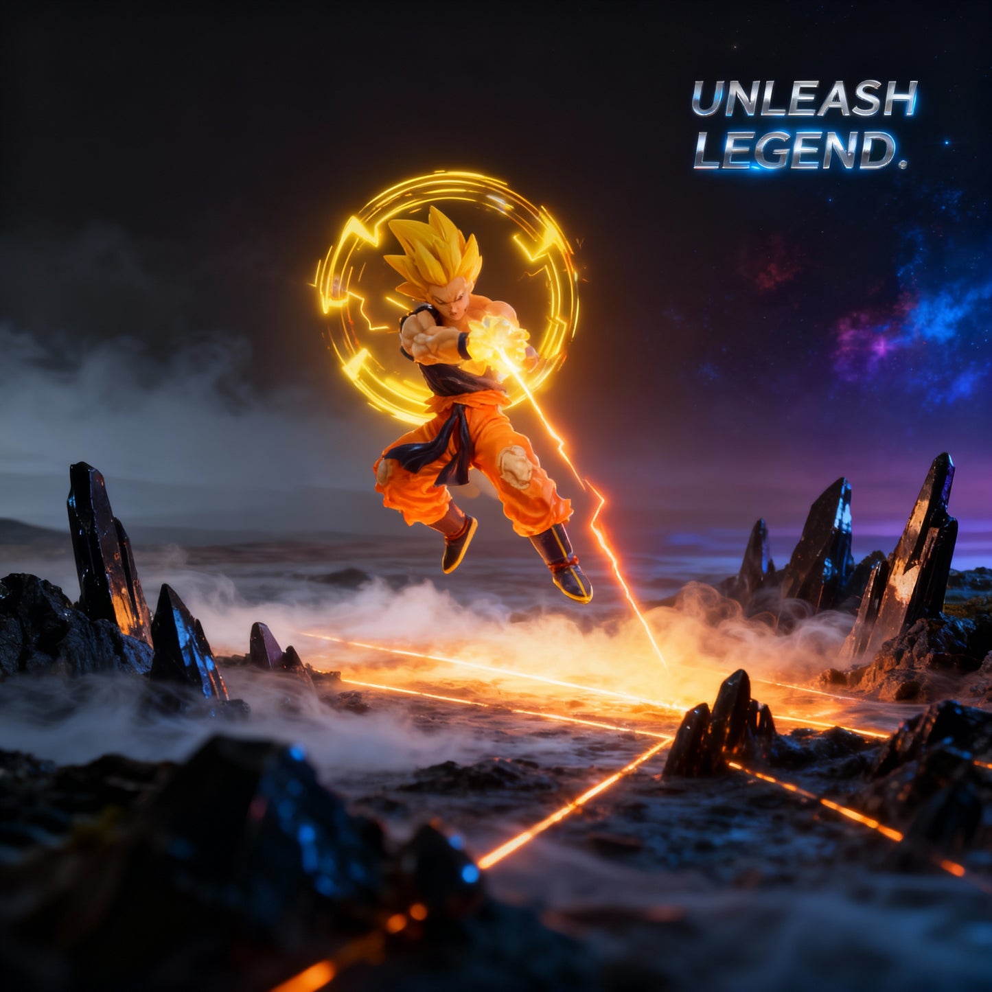 Nikolatoy Dragon Ball Z Kakarotto Son Goku Kamehameha Wave Magnetic Light Lamp