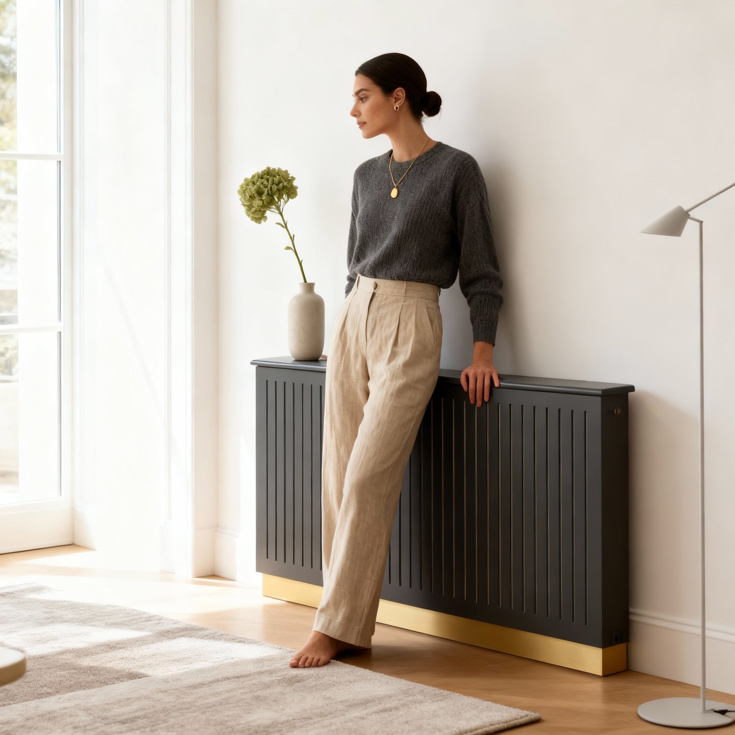 Bellandra Radiator Cover – Modern Decorative Heating Cabinet with Ventilation Panel & Safety Shield