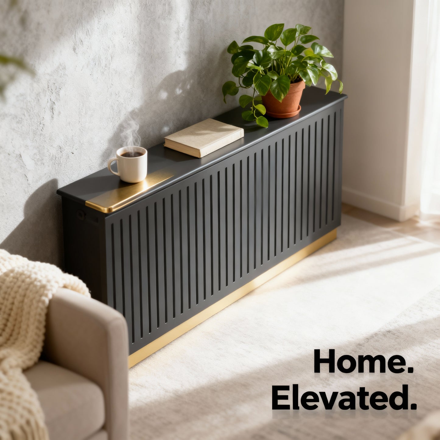 Bellandra Radiator Cover – Modern Decorative Heating Cabinet with Ventilation Panel & Safety Shield