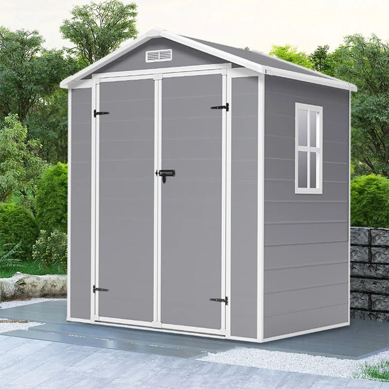 Spacious 6x4 FT Resin Outdoor Storage Shed - Perfect for Patio Furniture & Equipment!