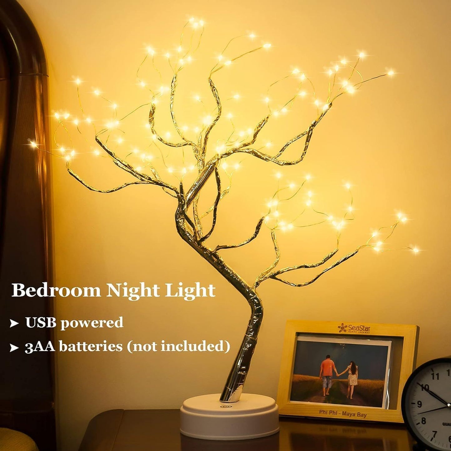 50cm Twig Lamp With 108 LEDs - Warm White Cool White Multicolour Birch USB/Battery Operated Tabletop Bonsai Wire Tree