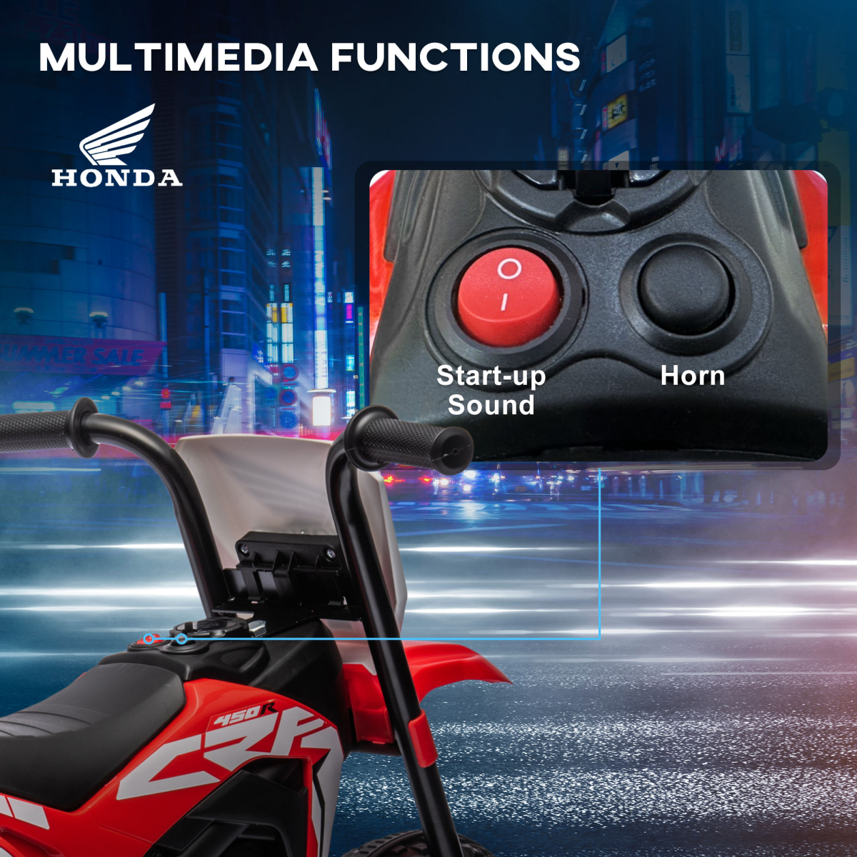 Licensed 6V Honda CRF450RL Kids Electric Ride-On Motorbike - Red