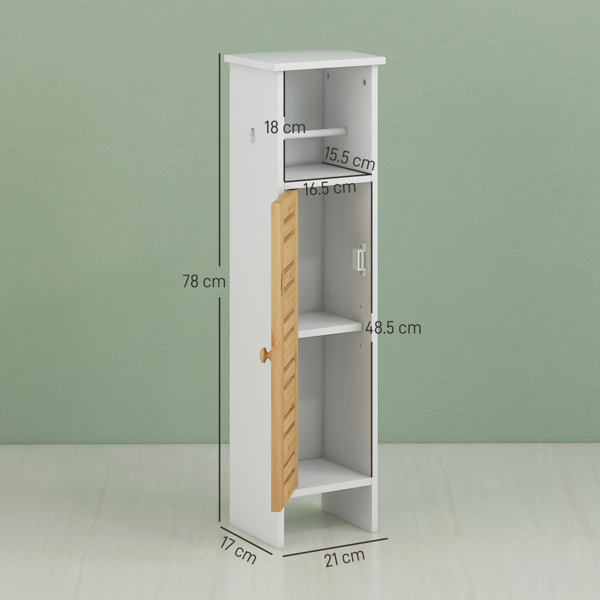Slim Bathroom Cabinet: Stylish Space Saver with Adjustable Shelves
