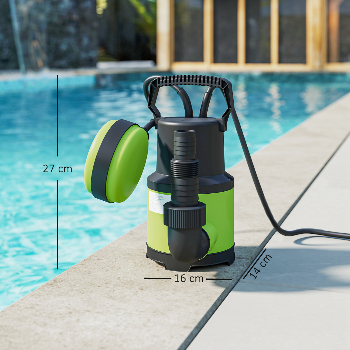 400W Electric Sump Pump - Powerful 9000L/H with Float Switch