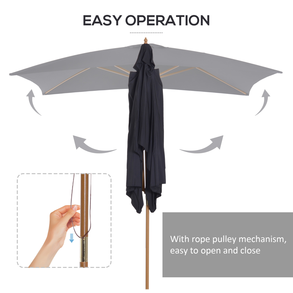 Versatile 7' x 10' Wall-Mounted Umbrella – Stylish Sun & Rain Shelter
