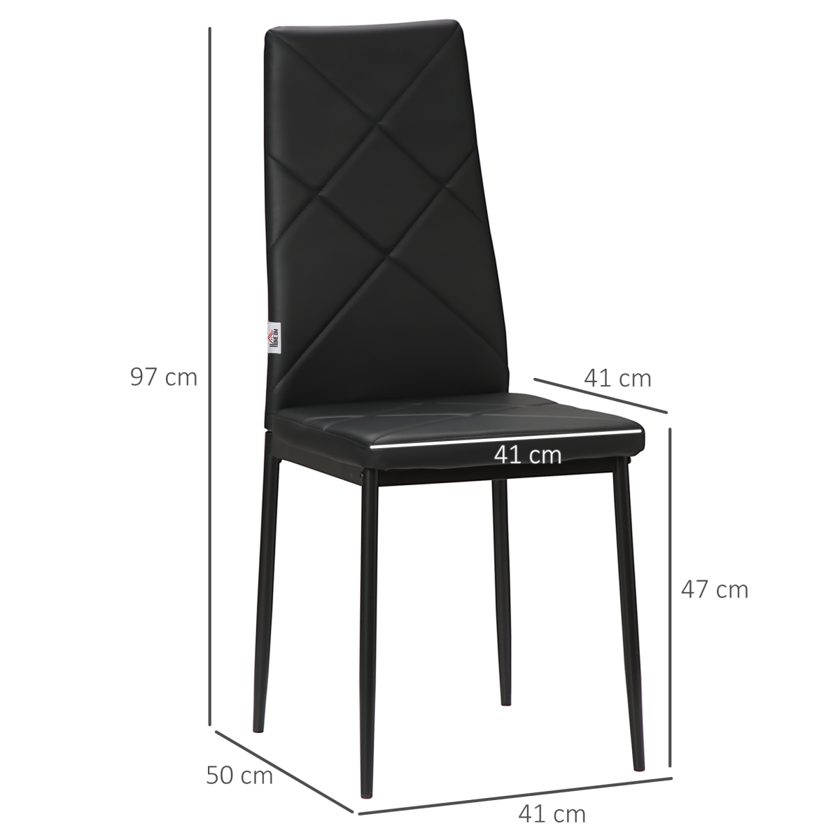 Elevate Your Dining: 4-Piece Faux Leather Chair Set in Sleek Black