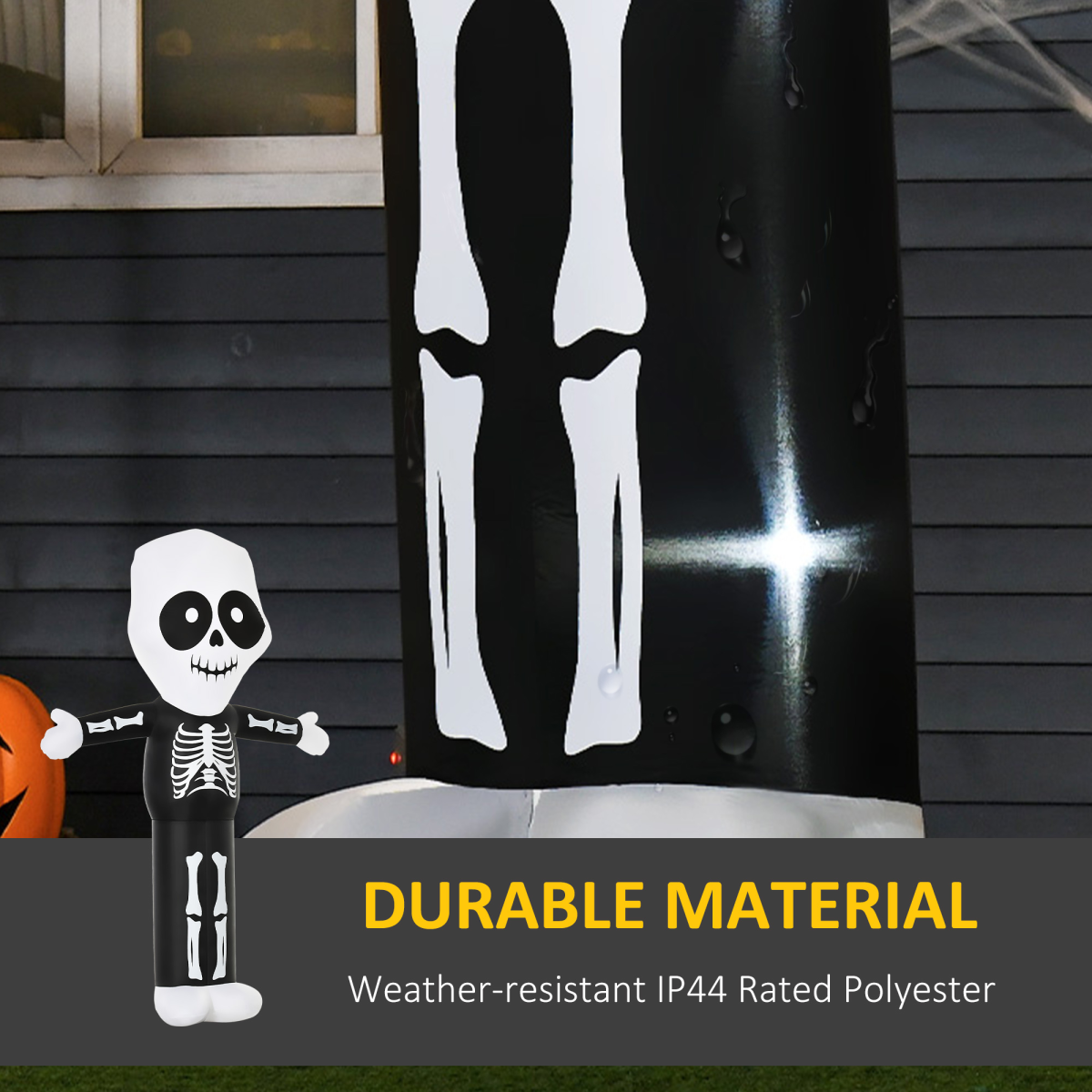 3m Halloween Inflatable Skeleton Ghost with LED Lights