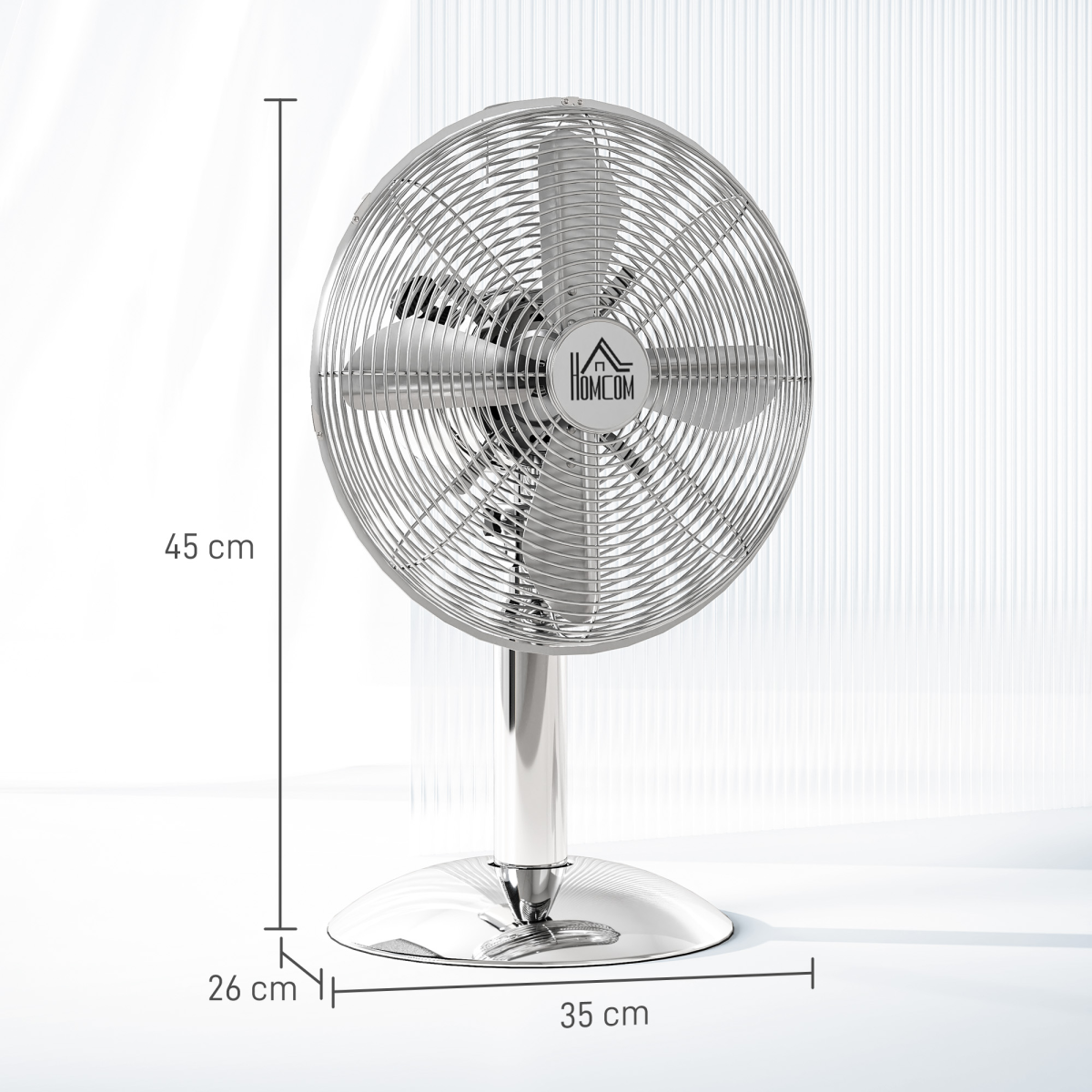 12” Metal Desk Fan: Powerful Breeze with 3 Speeds & Wide Oscillation
