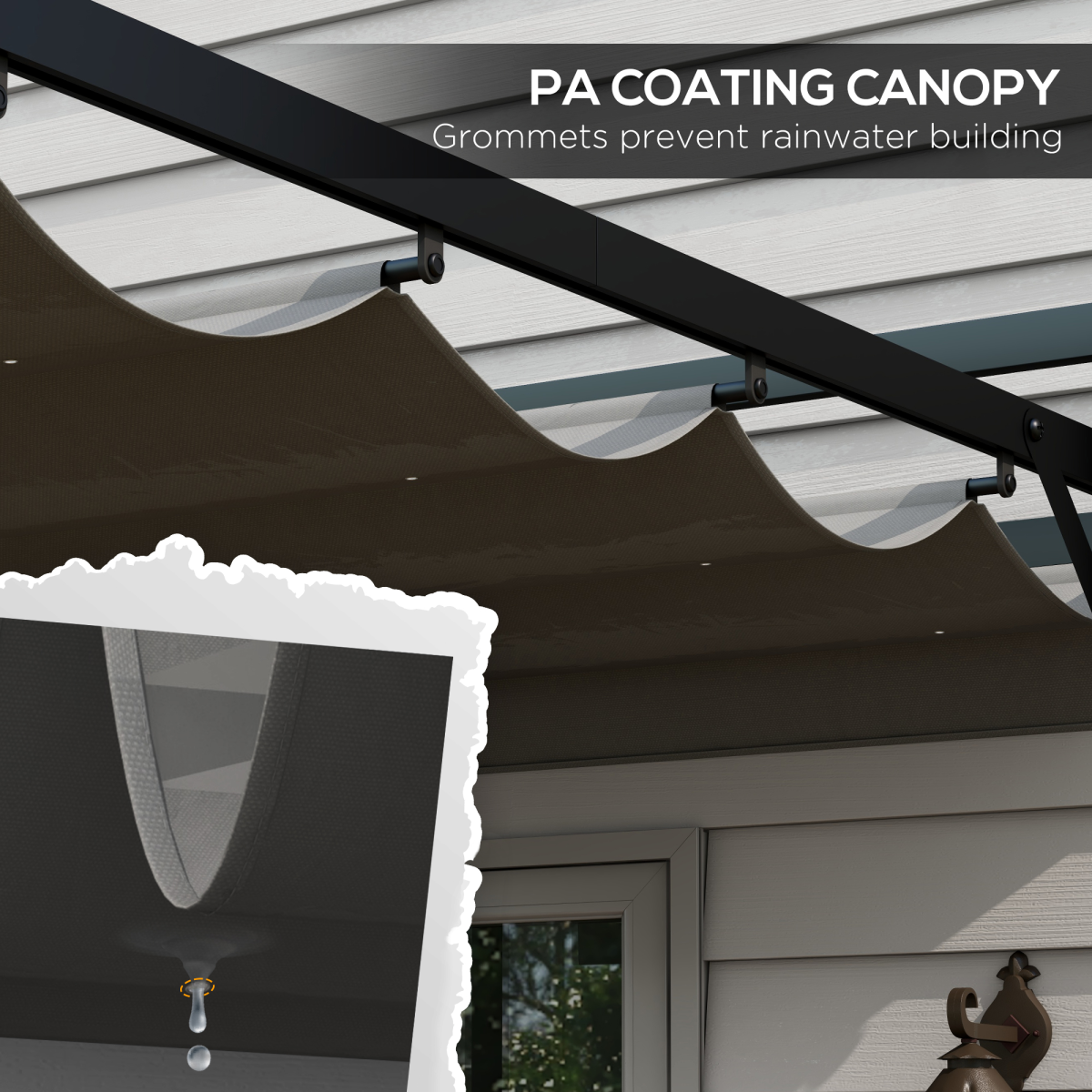 3x3m Retractable Roof Pergola - Aluminium Grey