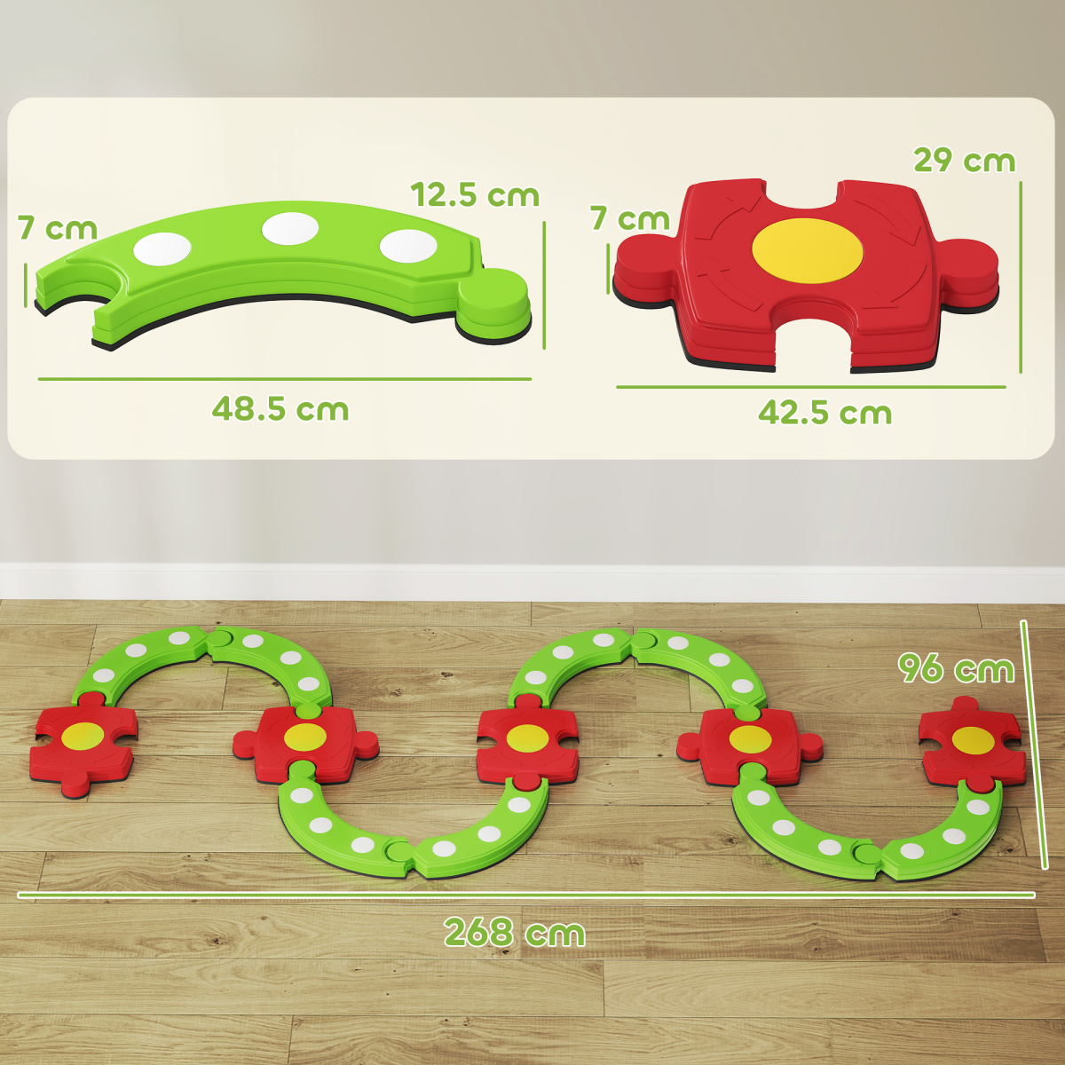 AIYAPLAY Stepping Stones Balance Beam for Kids - Indoor/Outdoor Sensory Toy