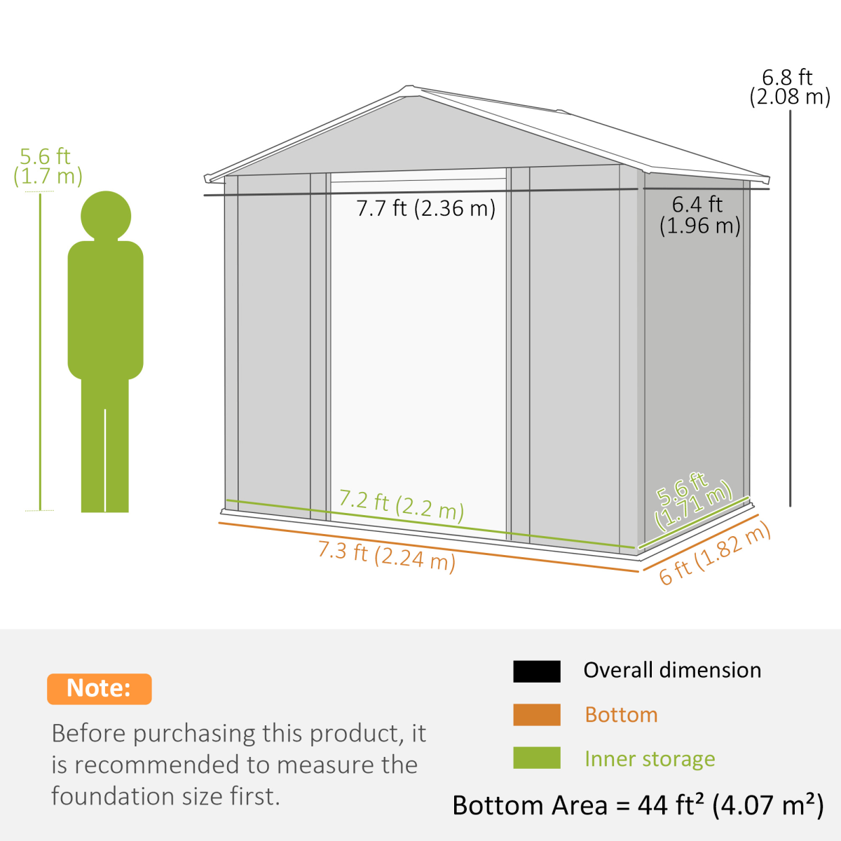 7.7x6.4ft Stylish Garden Shed with Sliding Door - Durable Storage Solution