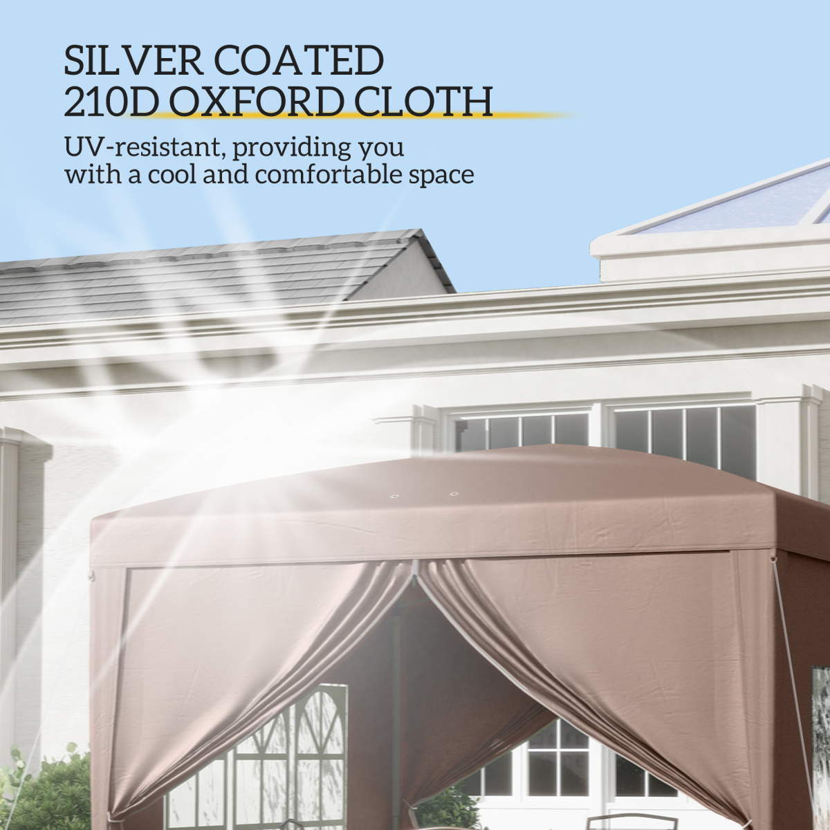 3x3m Pop-Up Gazebo with UV Canopy, Rust-Resistant, Includes Bag & Sidewalls