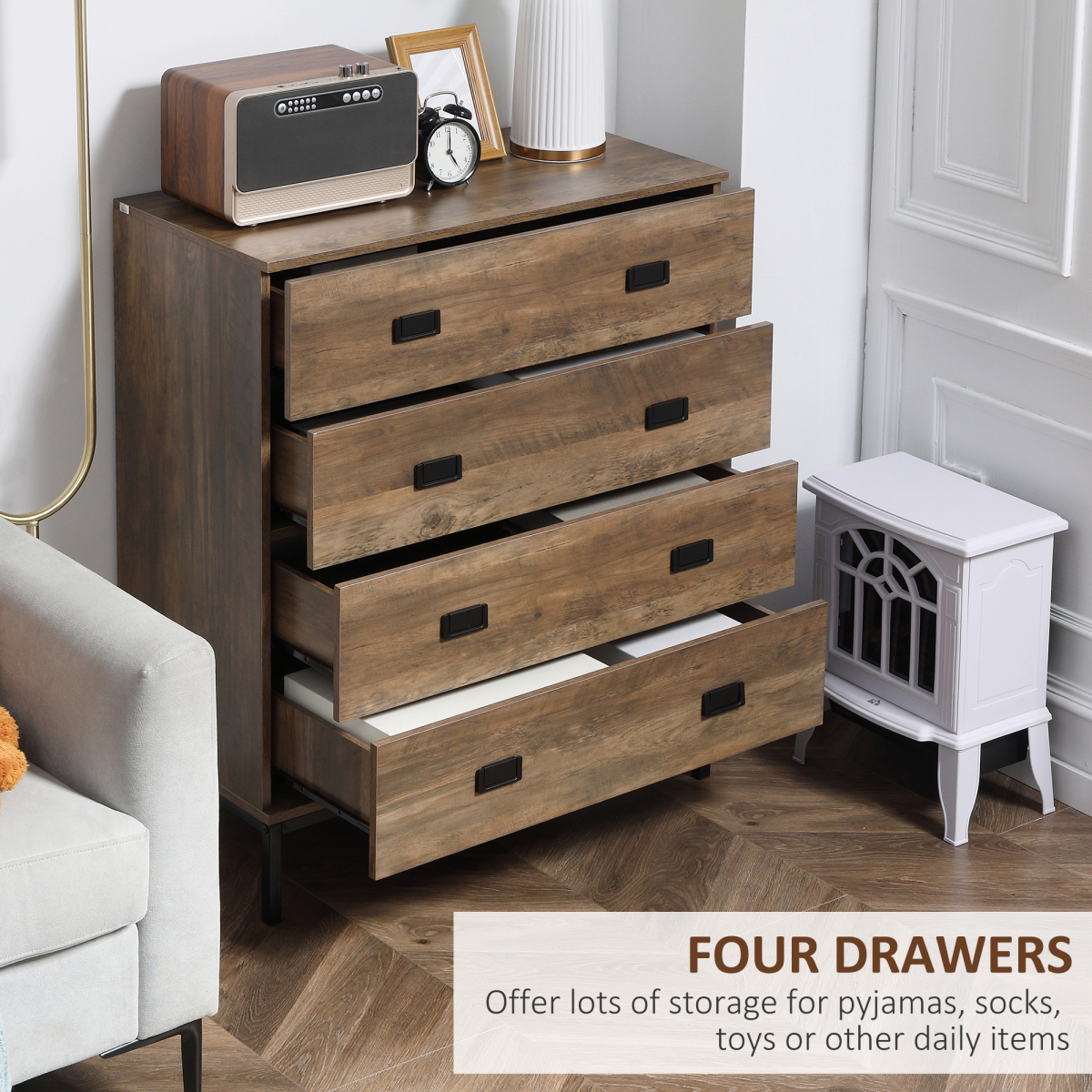 4-Drawer Storage Chest for Bedroom & Living Room - Modern & Sturdy