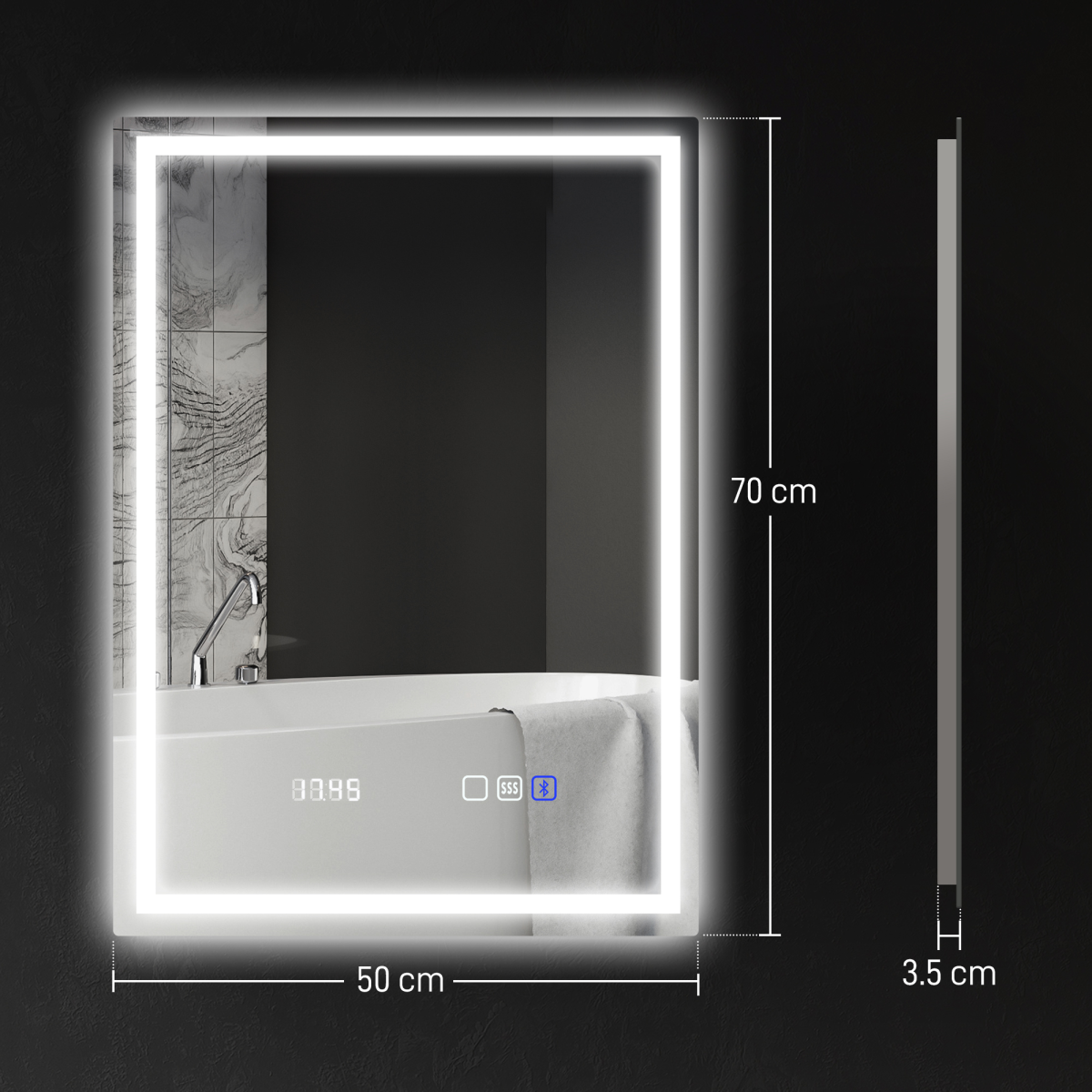 Smart Bluetooth Bathroom Mirror: Illuminating & Music-Ready with LED Touch Control