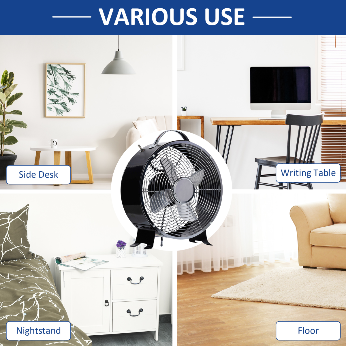 Premium 26cm 2-Speed Electric Fan with Safety Grill & Stable Anti-Slip Feet