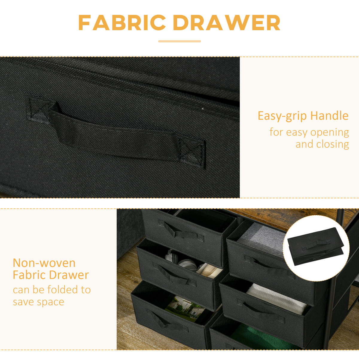 Versatile 6-Drawer Hanging Clothes Rack with Rolling Wheels for Easy Storage