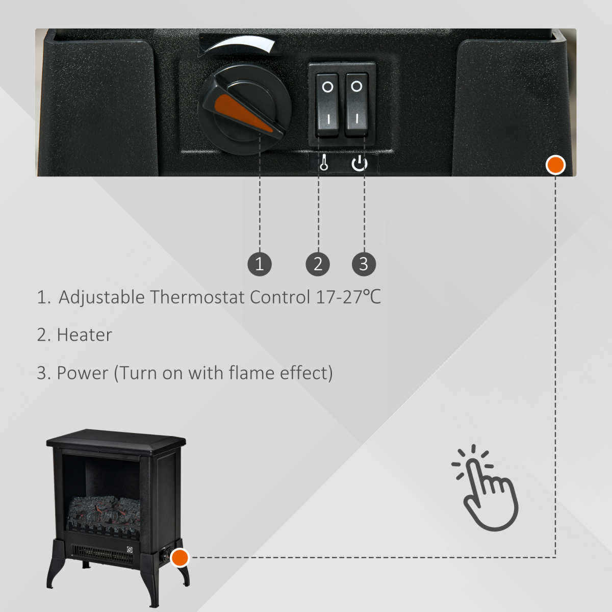 Stylish Electric Fireplace: Adjustable Heat & Overheat Protection!