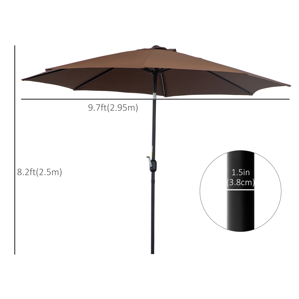 Premium 10' Round Patio Umbrella - Stylish Shade for Outdoor Bliss
