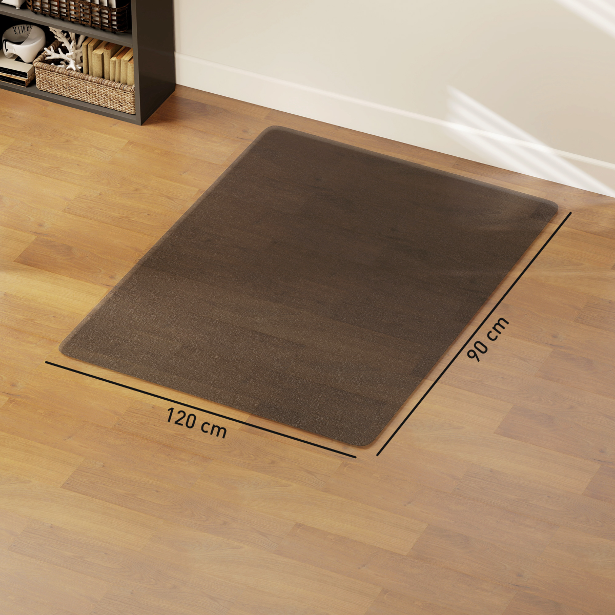 Shield & Glide: Non-Slip Frosted Chair Mat for Hard Floors - Black