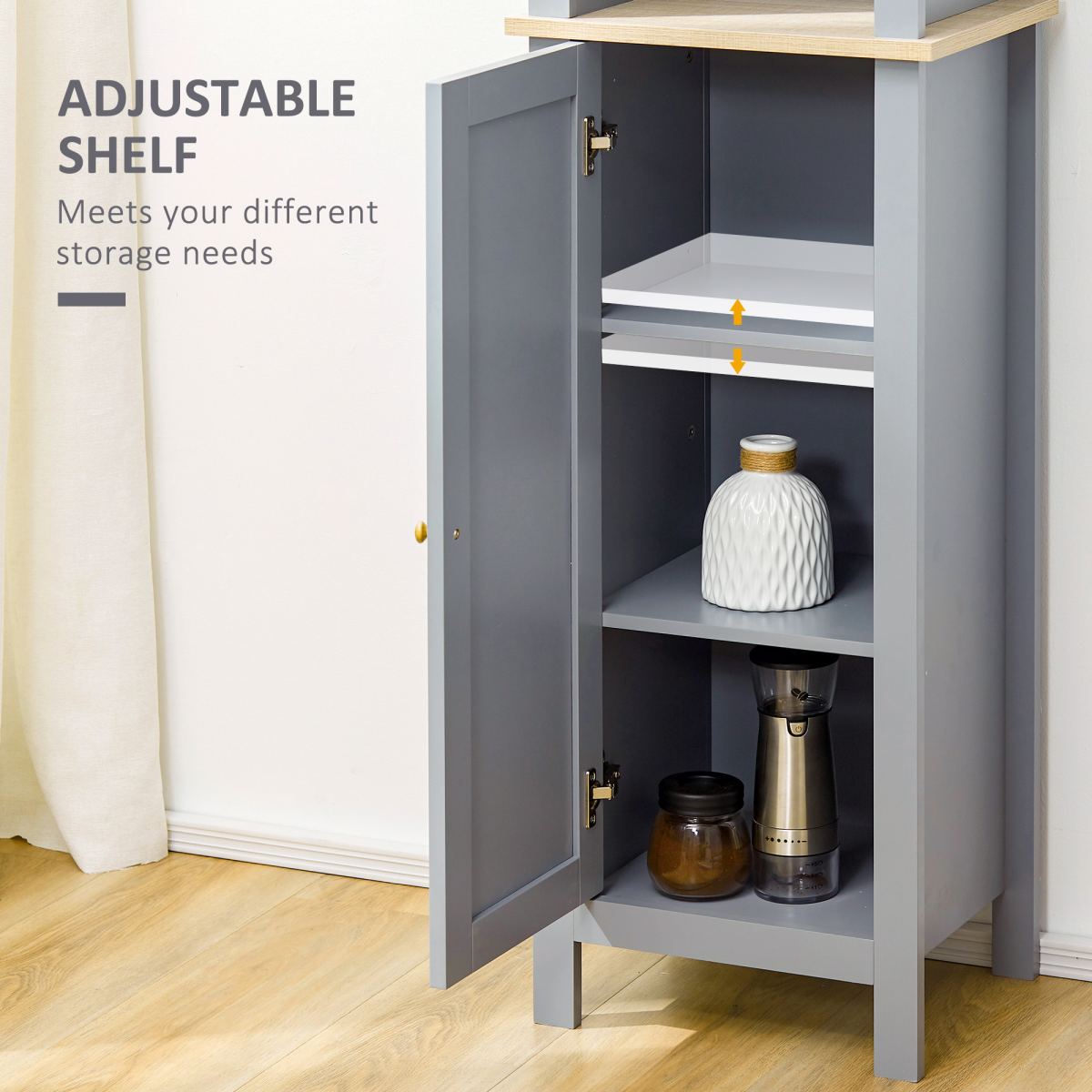 Maximize Space with Kleankin Tall Bathroom Storage Cabinet - Adjustable & Stylish!