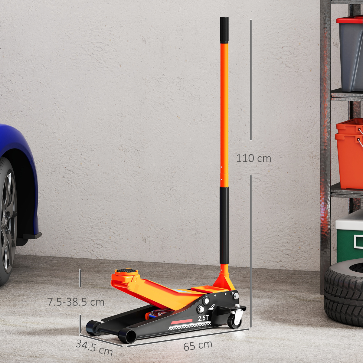 PowerLift 2.5 Ton Low Profile Hydraulic Trolley Jack - Effortless Vehicle Lifts