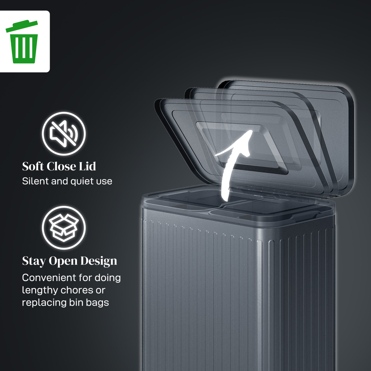 2x20L Double Pedal Bin with Soft-Close Lid - Black