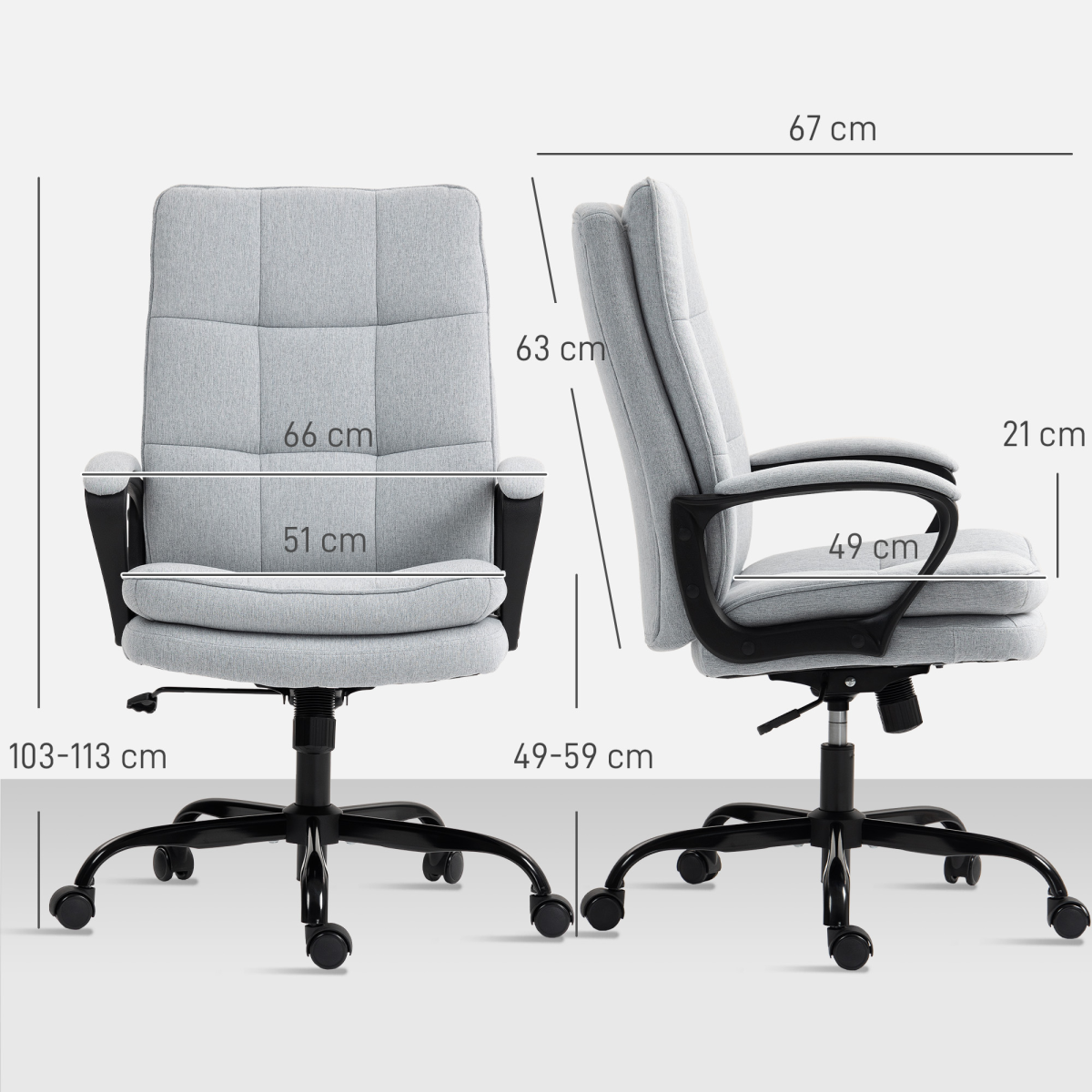 Ultimate Comfort HOME-OFFICE Chair: Stylish Light Grey Swivel Desk Chair