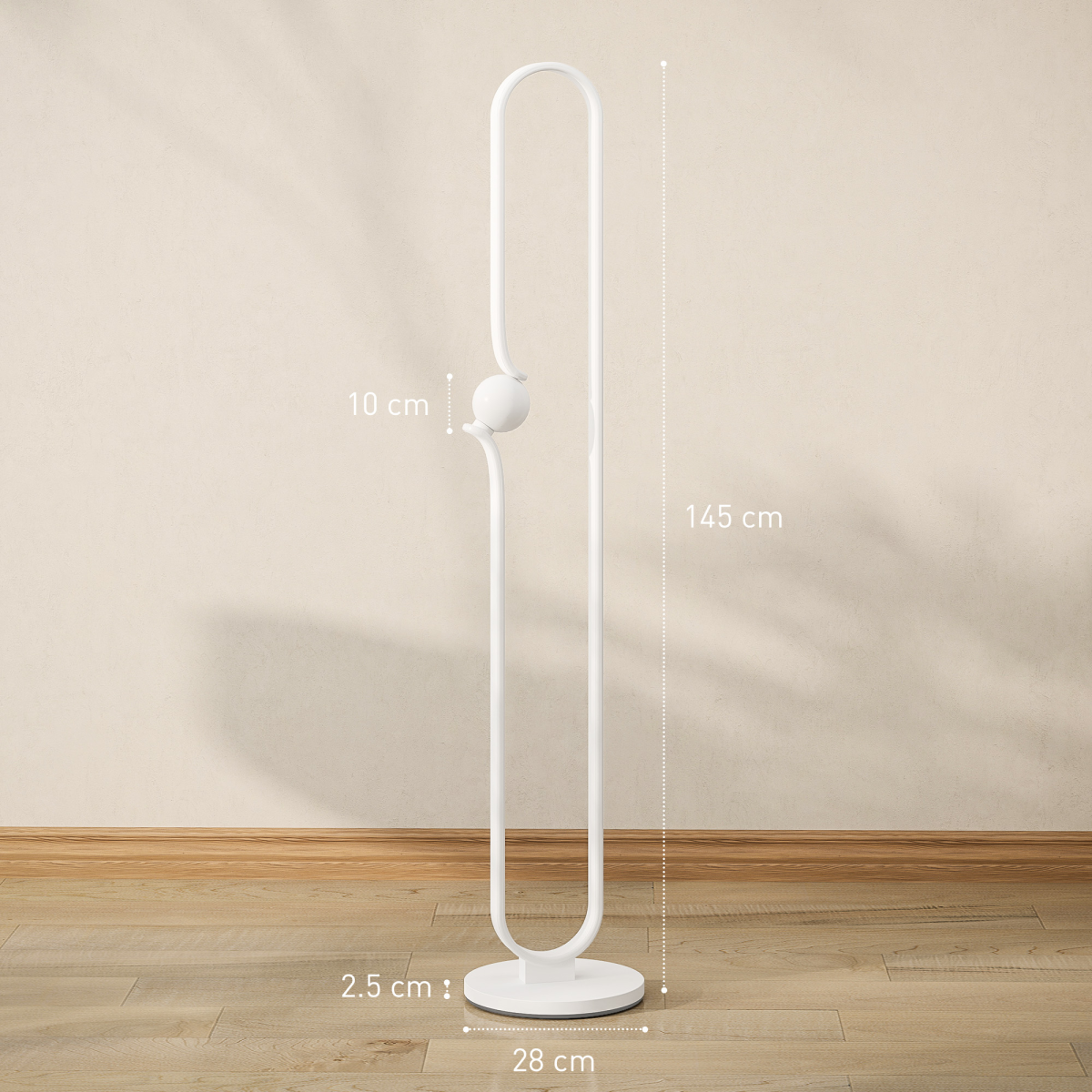 Dimmable LED Floor Lamp: Elegant Glass Shade & Foot Switch Control