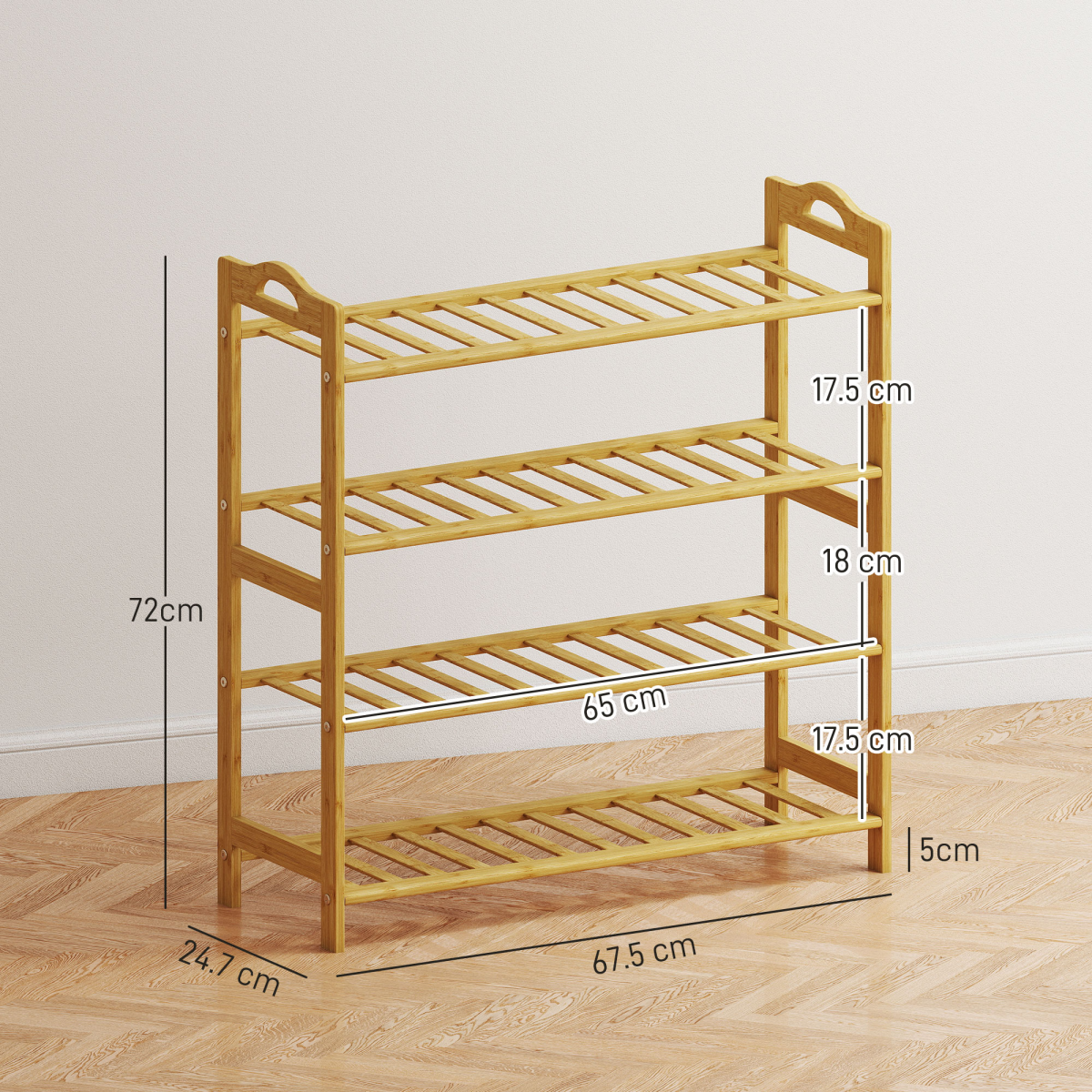 Stylish Bamboo 4-Tier Shoe Rack – Organize with Elegance & Versatility