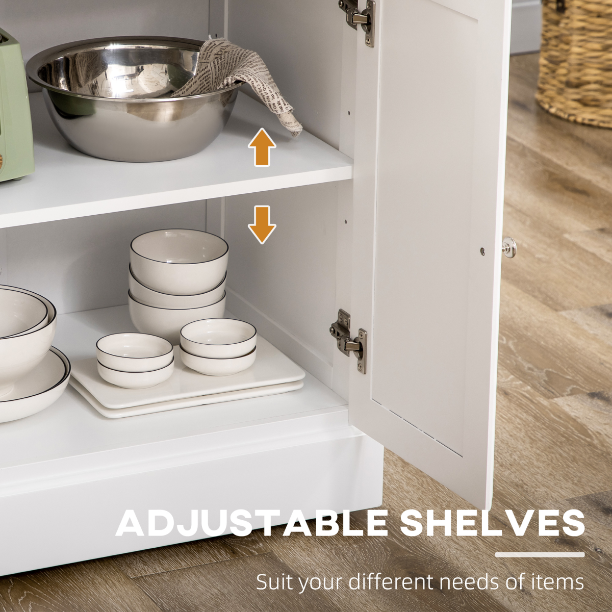 Versatile Rolling Kitchen Island Trolley with Adjustable Shelves & Storage