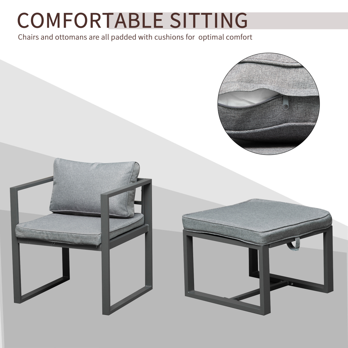 9-Piece Patio Dining Set with Cushioned Chairs, Ottomans & Table