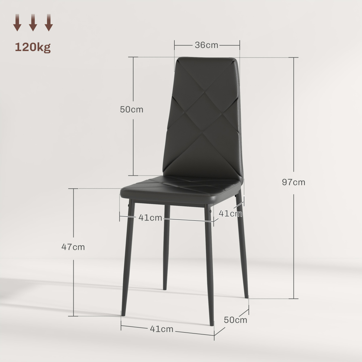 Set of 6 Stylish Black Faux Leather Dining Chairs for Ultimate Comfort