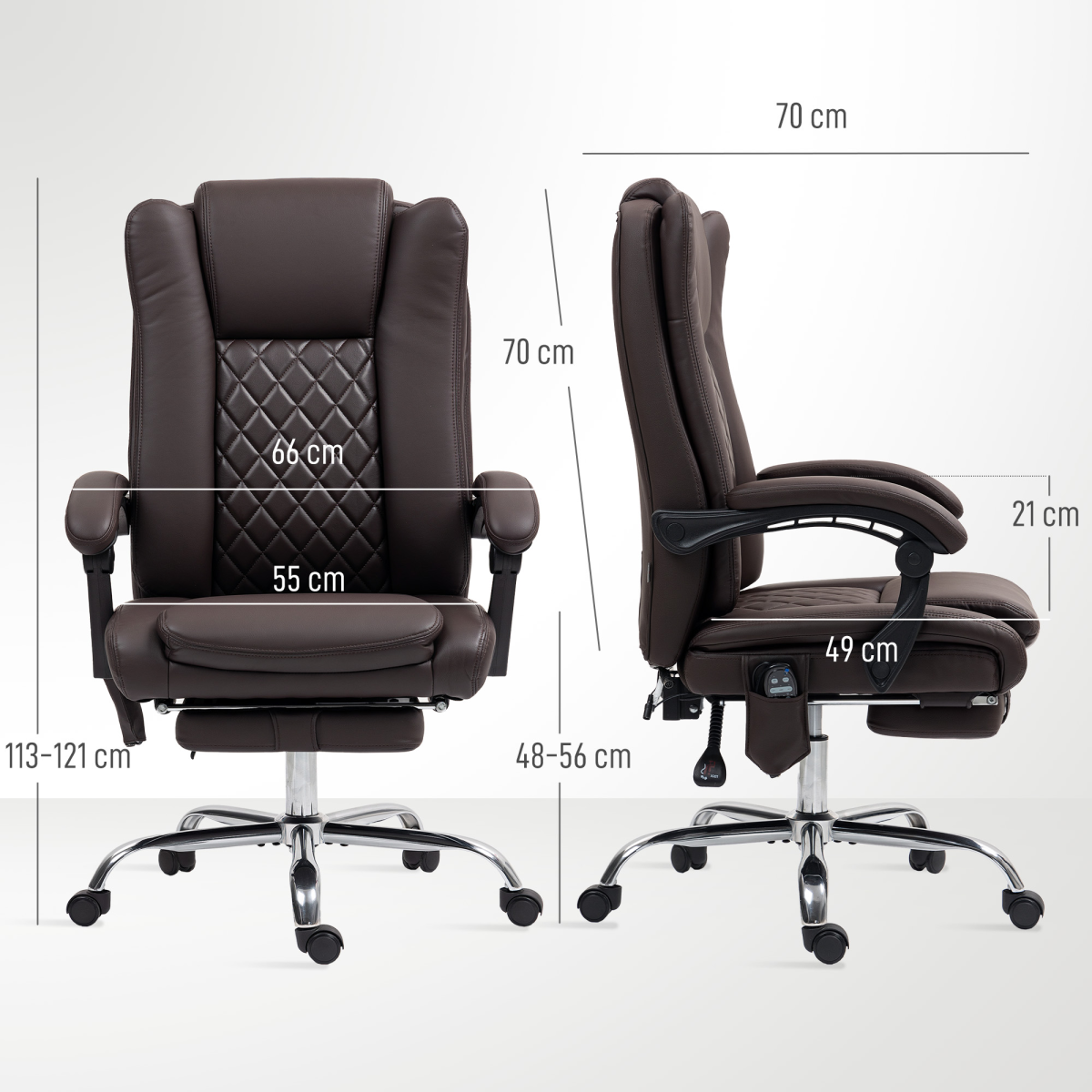 Recline & Revive: Leather Massage Office Chair with Vibrating Heat