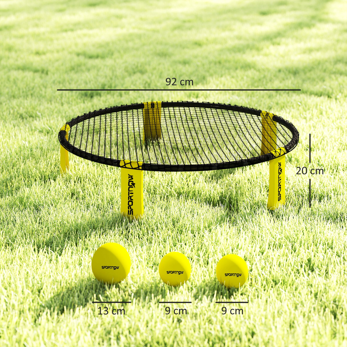 Spike Ball Set: Mini Beach Games with Net, 3 Balls & Pump