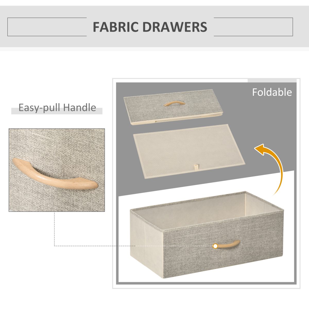Elegant 3-Drawer Fabric Storage Unit with Shelves - Stylish Home Organizer