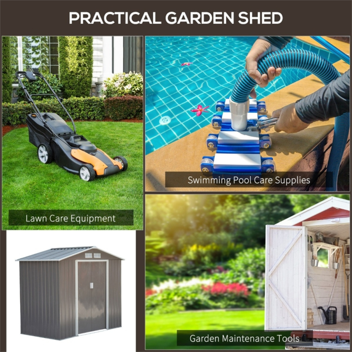 7' x 4' Steel Garden Storage Shed - Durable, Spacious & Weather-Resistant