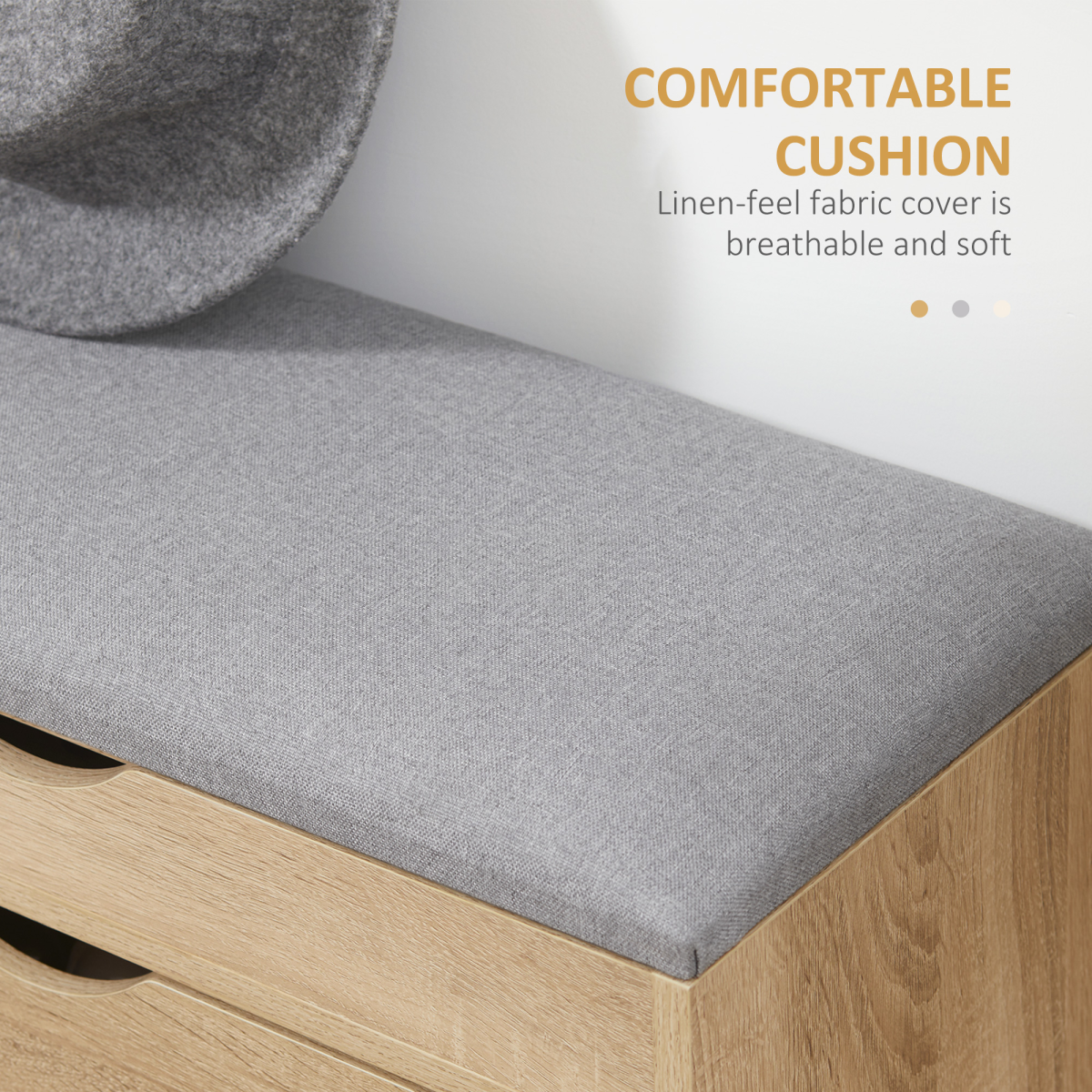 Stylish Shoe Bench with Cushion & Storage - Perfect for Entryways!