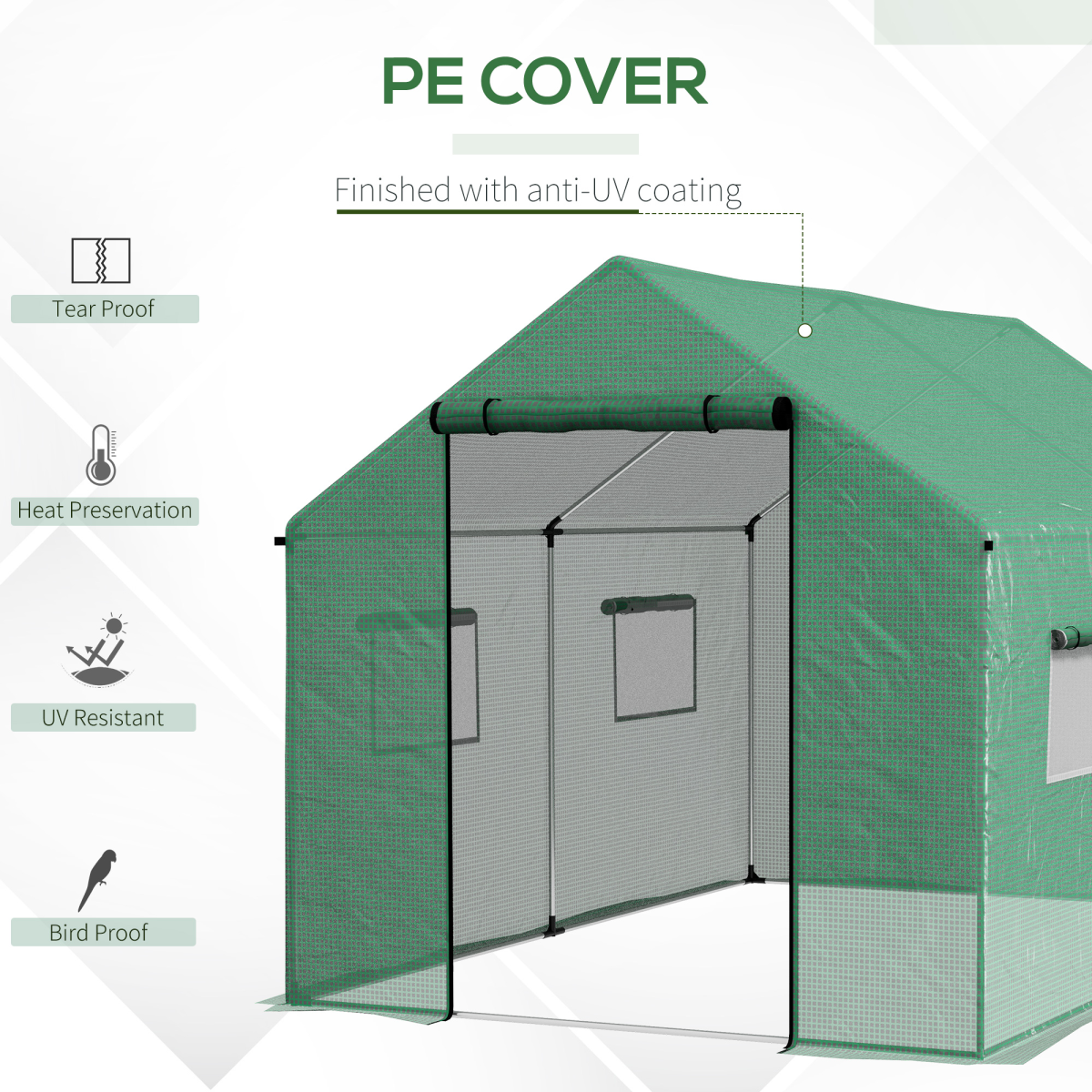 Compact Walk-In Greenhouse with UV Protection & Easy-Access Design