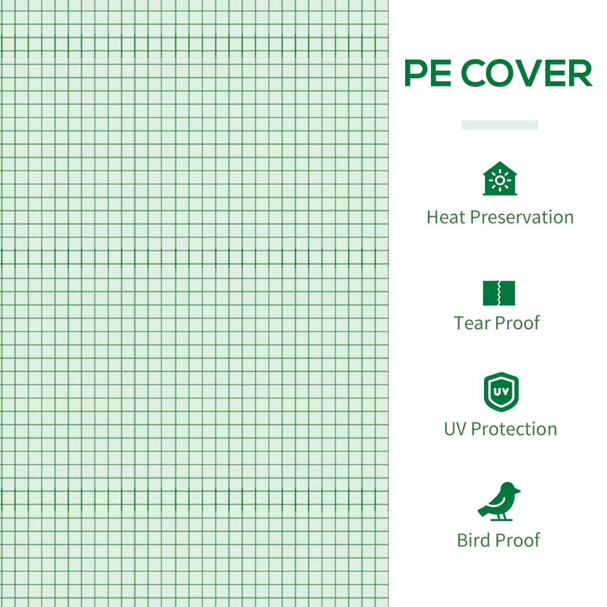 Portable Polytunnel with Mesh Windows 240x90x90cm